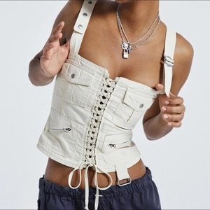 jaded london ecru cargo corset